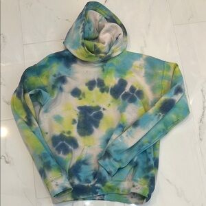 Gildan Tie-Dye Kids Hoodie - Blue, Green, cream kids unisex size XL